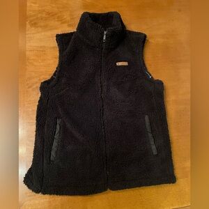 Sage Collective Sherpa Fleece Vest Women's Size S Black Cottagecore Comfy